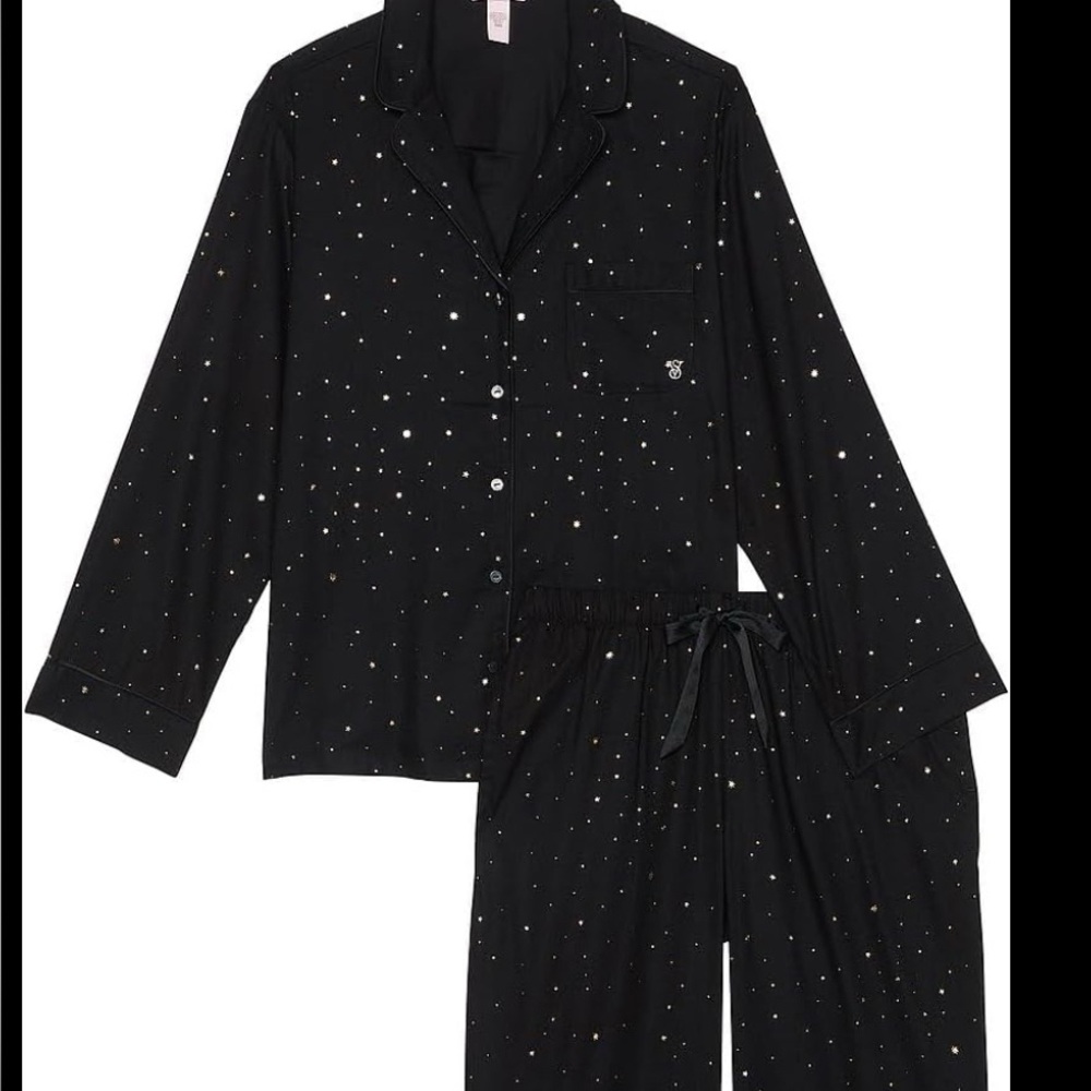 Victoria secret black Starry Pajama Set